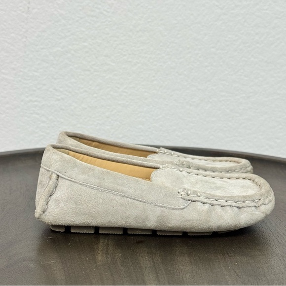 Janie and Jack Kids Size 9 Gray Suede Leather Slip On Loafers Classic Preppy - Picture 6 of 13